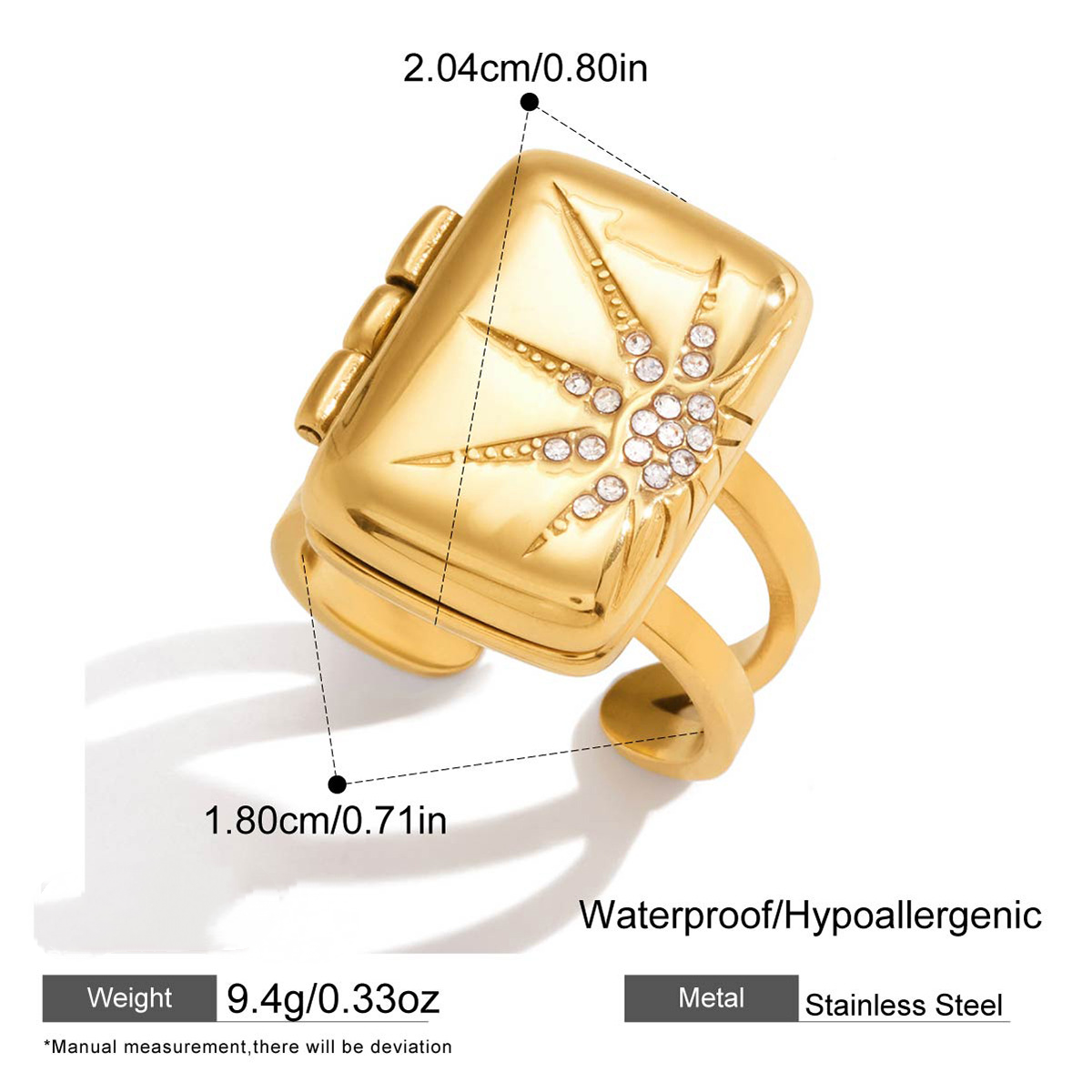 Stainless Steel Photo Box Ring