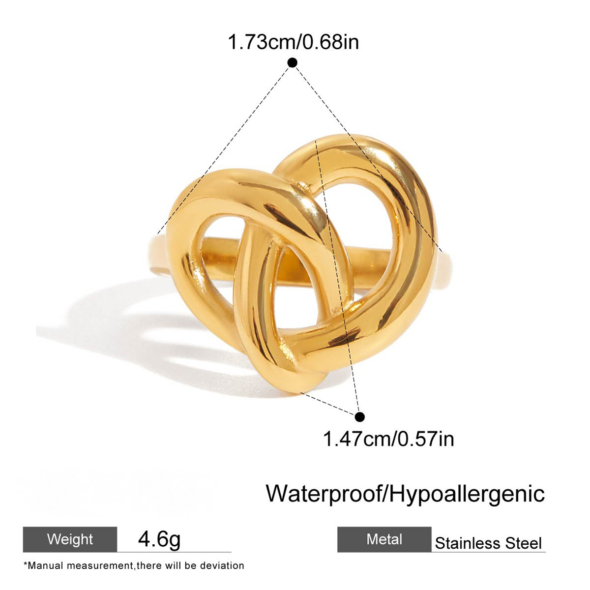 Stainless Steel Heart-shaped Line Ring