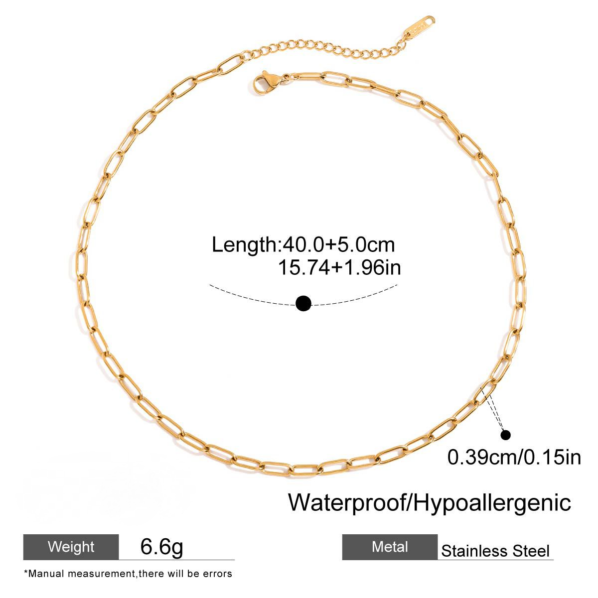 Stainless Steel Paperclip Chain Necklace