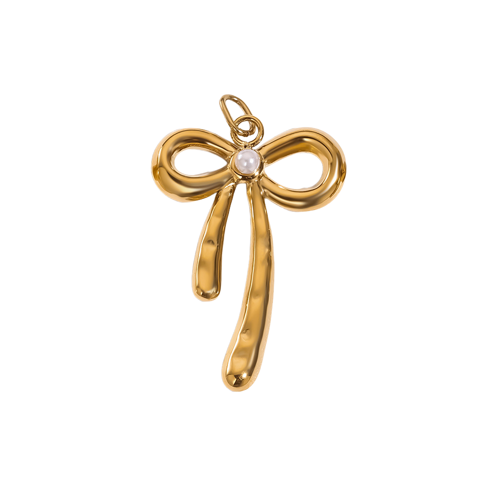 Stainless Steel Hollowed-out Bowknot Series Pendant