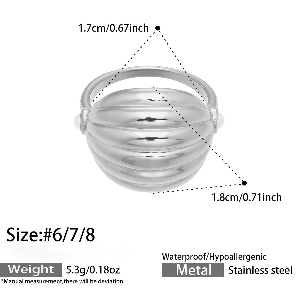 Stainless Steel Geometric Shaped Open Ring Set