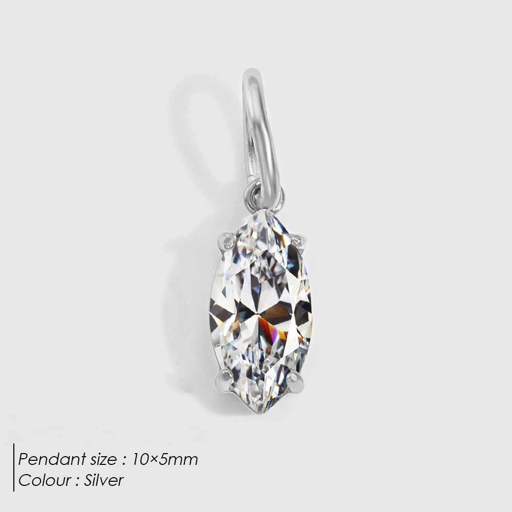 Stainless Steel Cubic Zirconia DIY Necklace Pendant