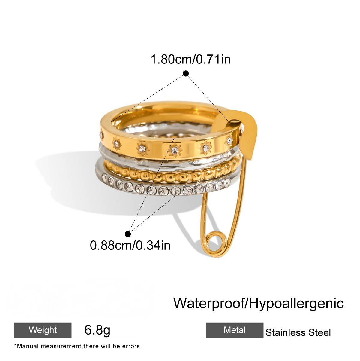 Stainless Steel Multi-layer Stacking Paperclip Ring