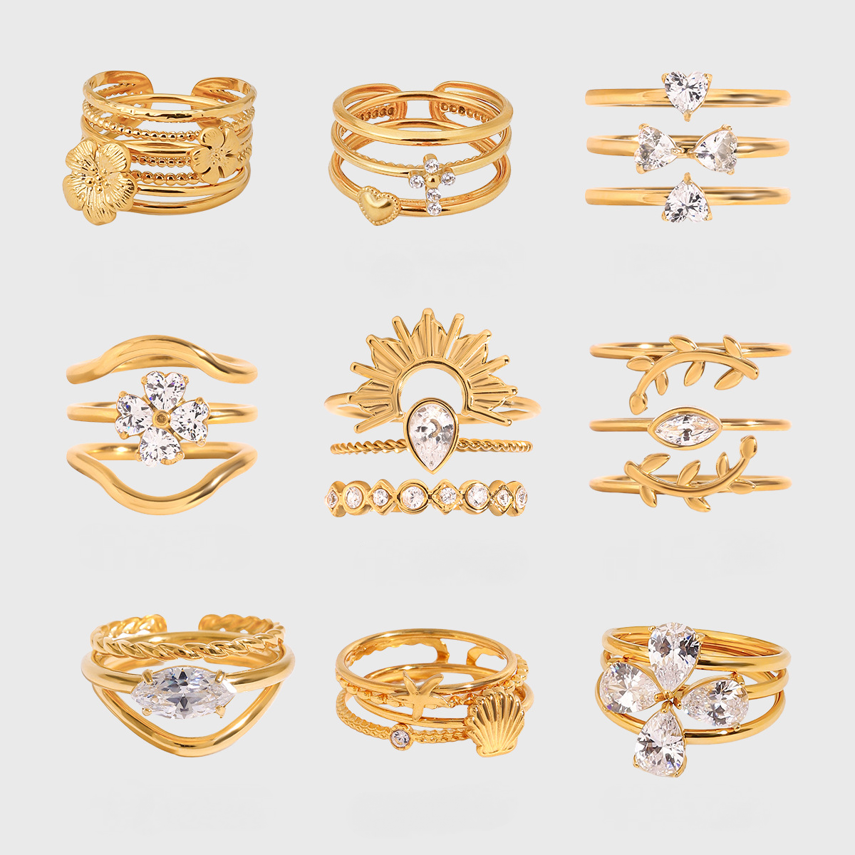 Stainless Steel Stacking Ring Combination