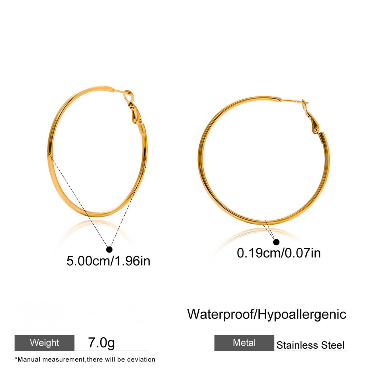 Stainless Steel Glossy Coil Hoop Earrings
