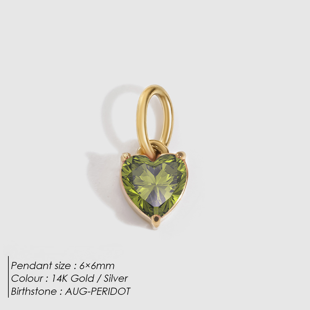 Stainless Steel Heart-shaped Cubic Zirconia Pendant