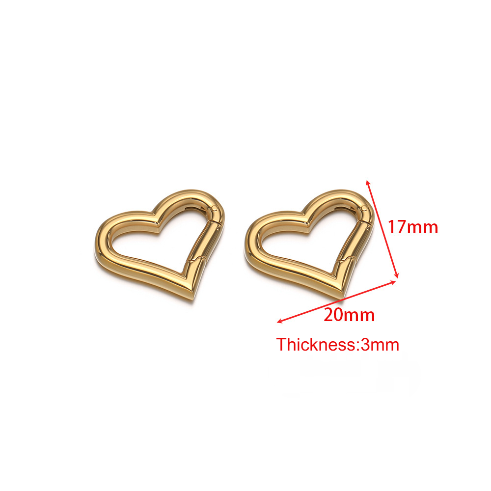Stainless Steel Heart-shaped Oval Carabiner-2 Pack
