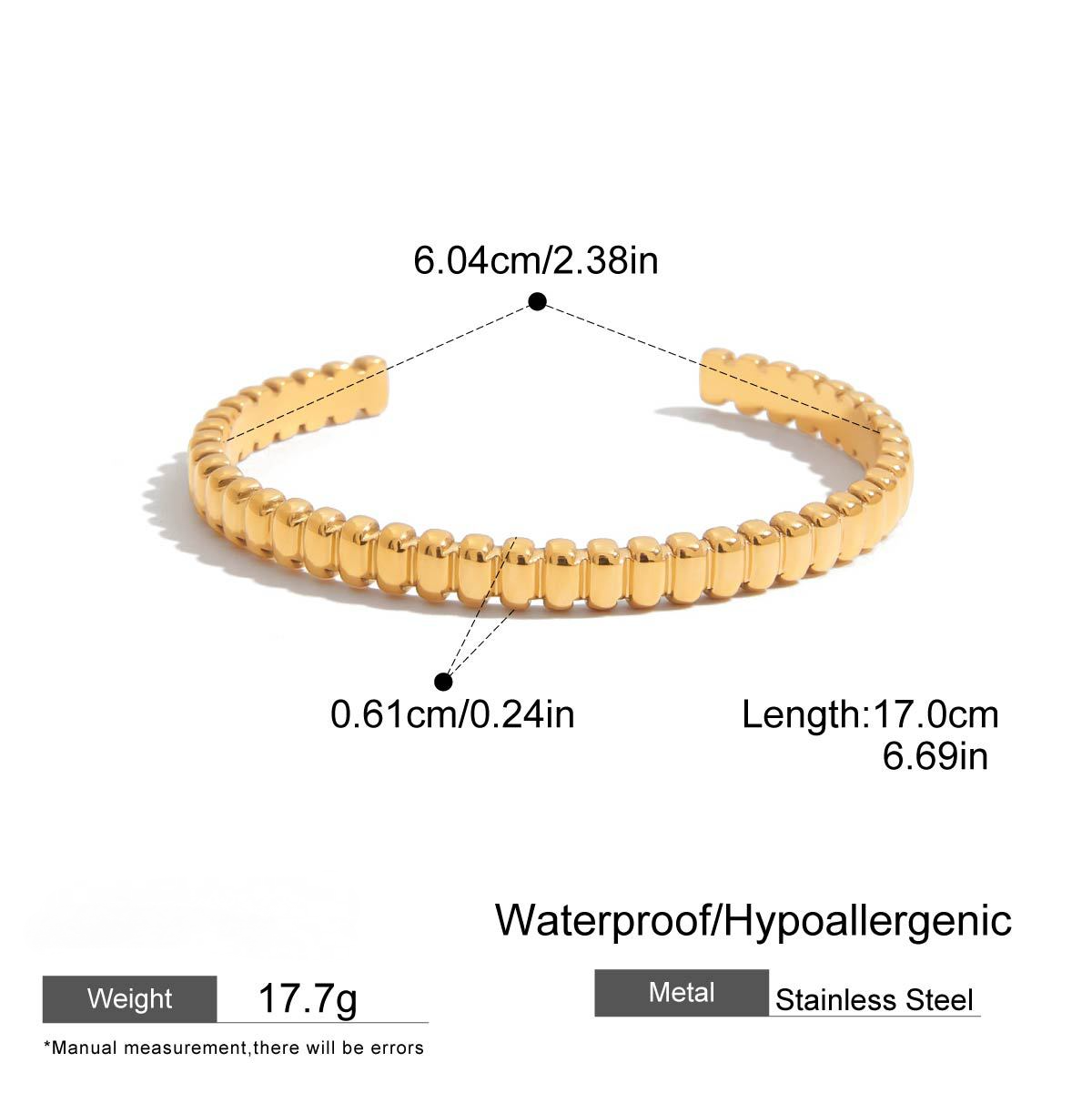 Stainless Steel Acrylic Resin Wave Bangle