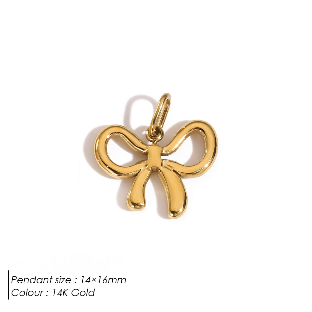 Stainless Steel Hollowed-out Bowknot Series Pendant