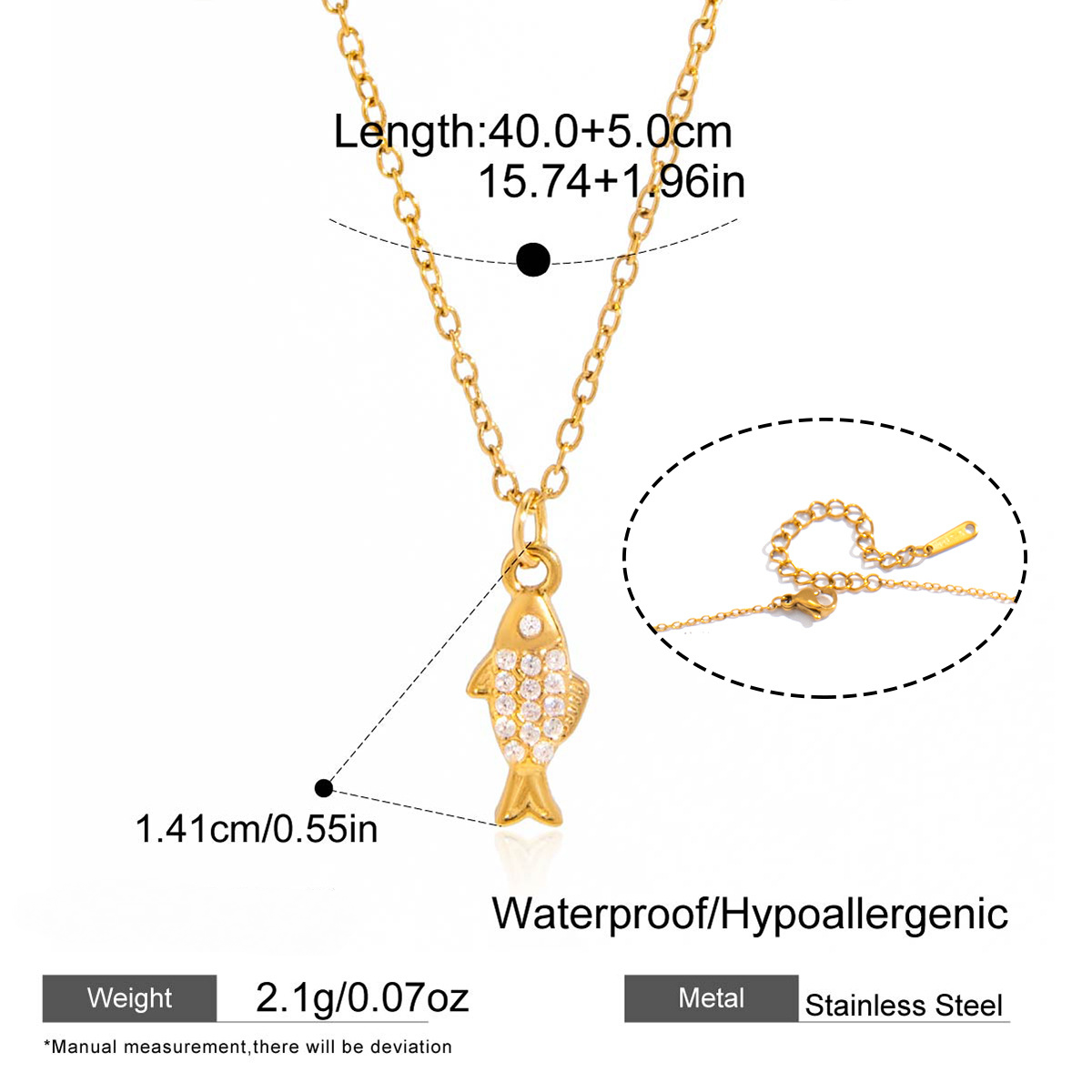 Stainless Steel Vacation Fish Pendant Necklace