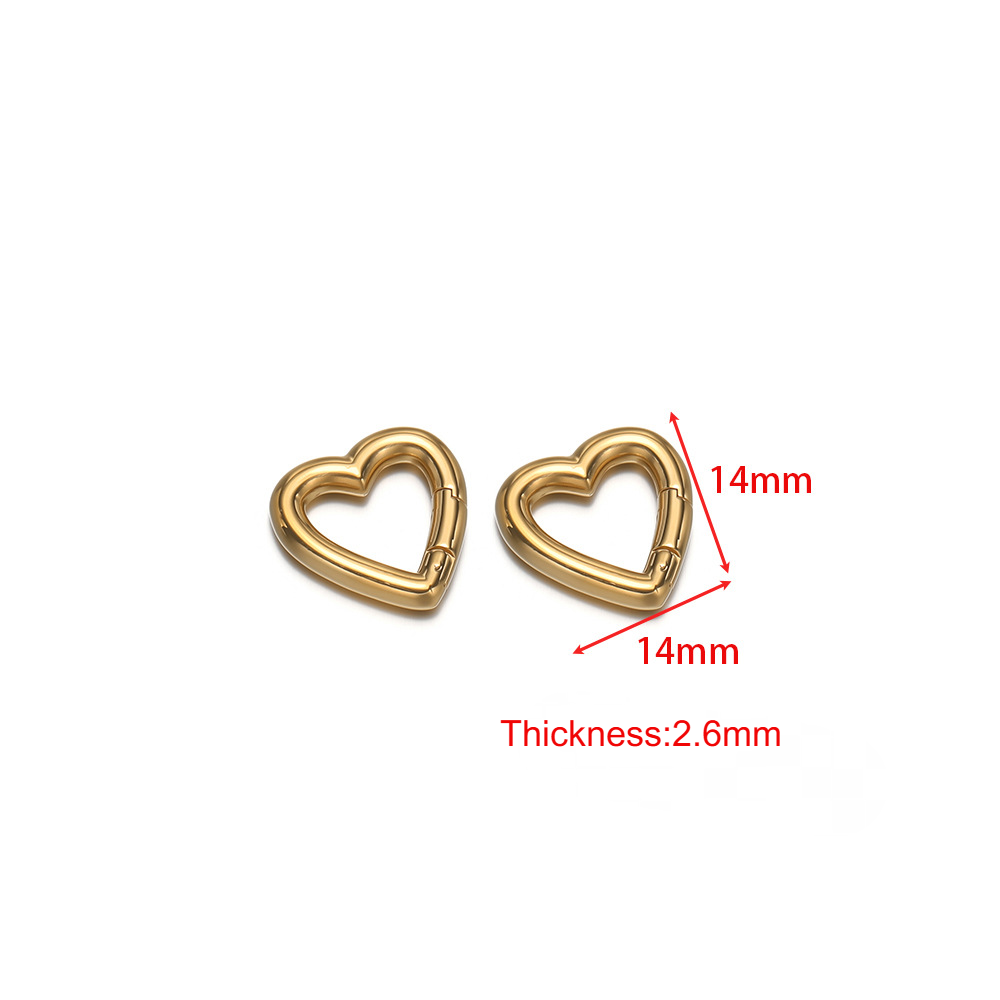 Stainless Steel Heart-shaped Oval Carabiner-2 Pack