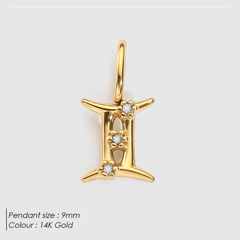 Stainless Steel Diamond-encrusted Constellation Necklace Pendant