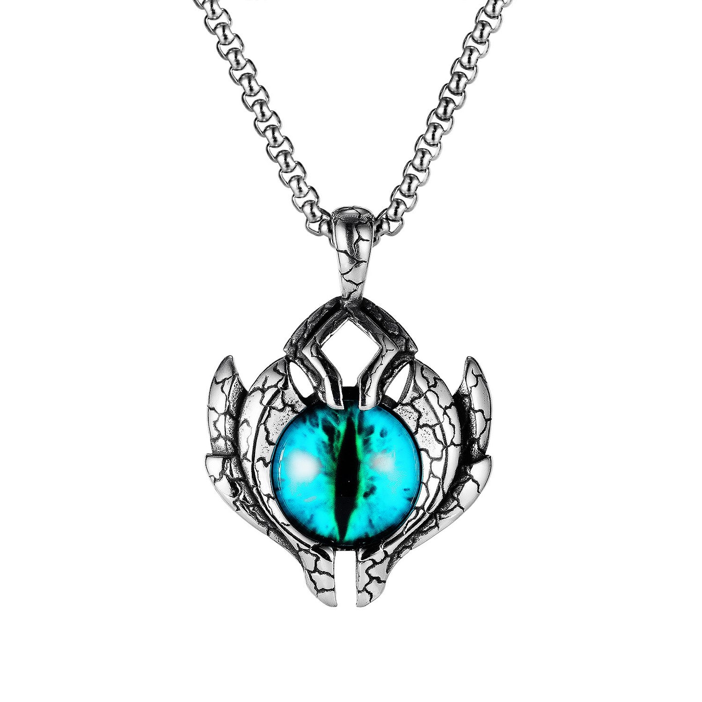 Collier pendentif mauvais œil en acier inoxydable