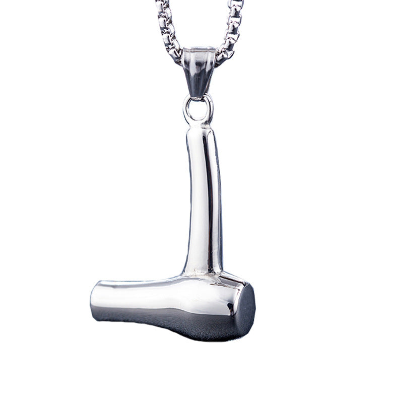 Stainless Steel Hair Dryer Pendant Necklace