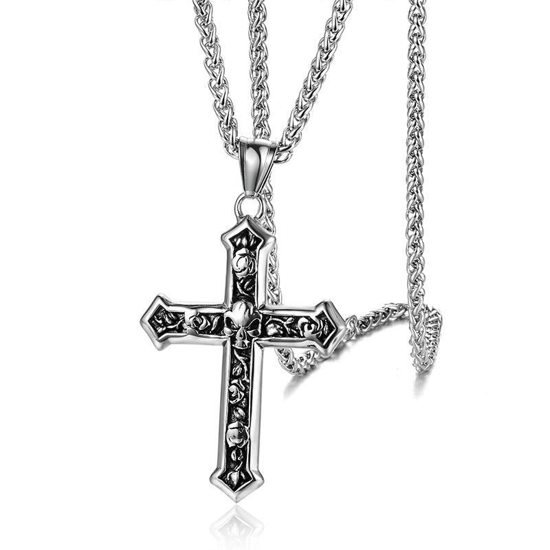 Men's Skull Cross Stainless Steel Necklace
