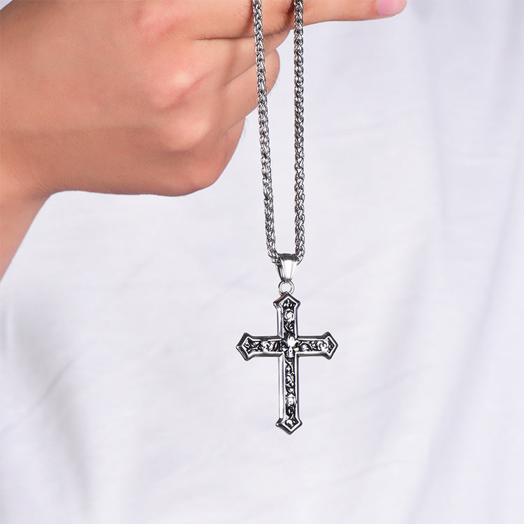 Men's Skull Cross Stainless Steel Necklace
