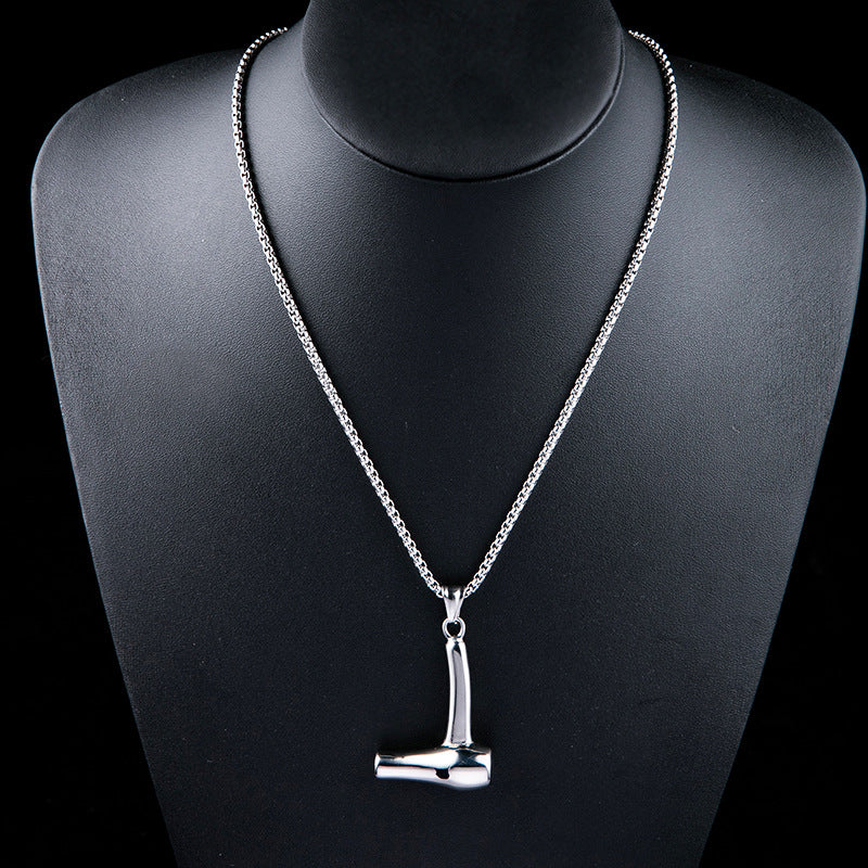Stainless Steel Hair Dryer Pendant Necklace