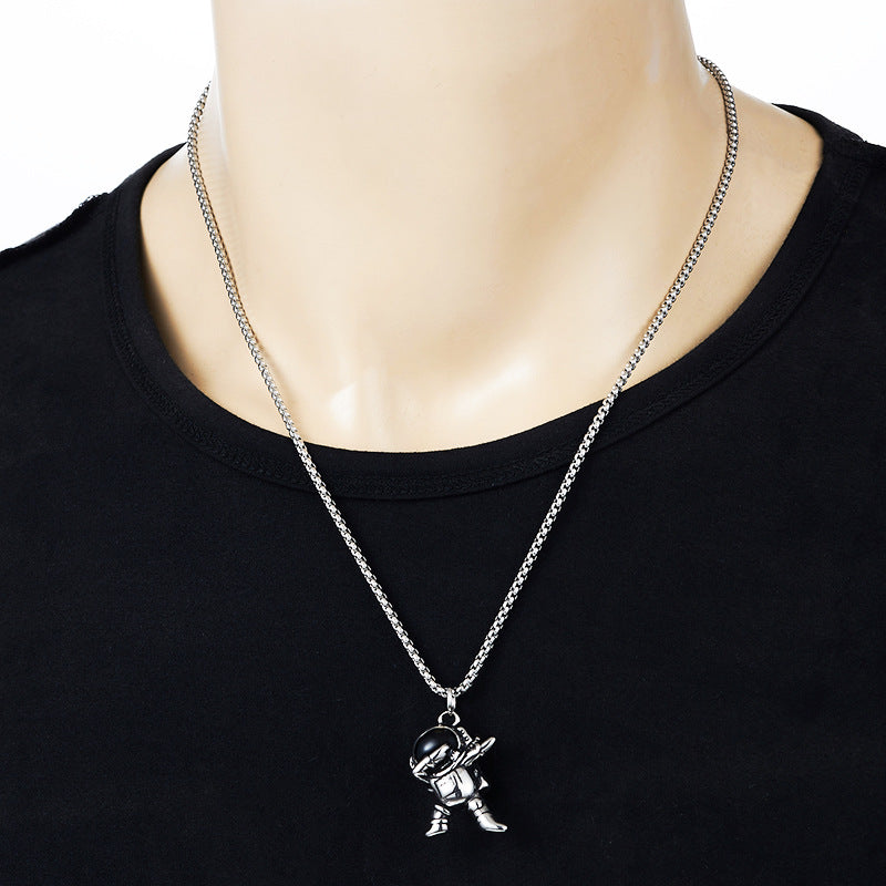 Stainless Steel Astronaut Pendant Necklace