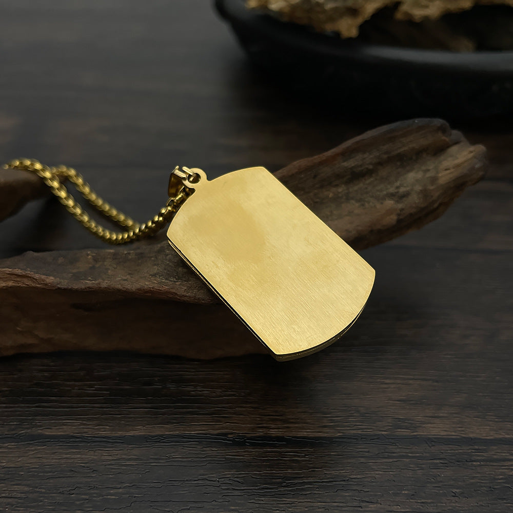 Collier avec pendentif en forme d'épée croisée en acier inoxydable