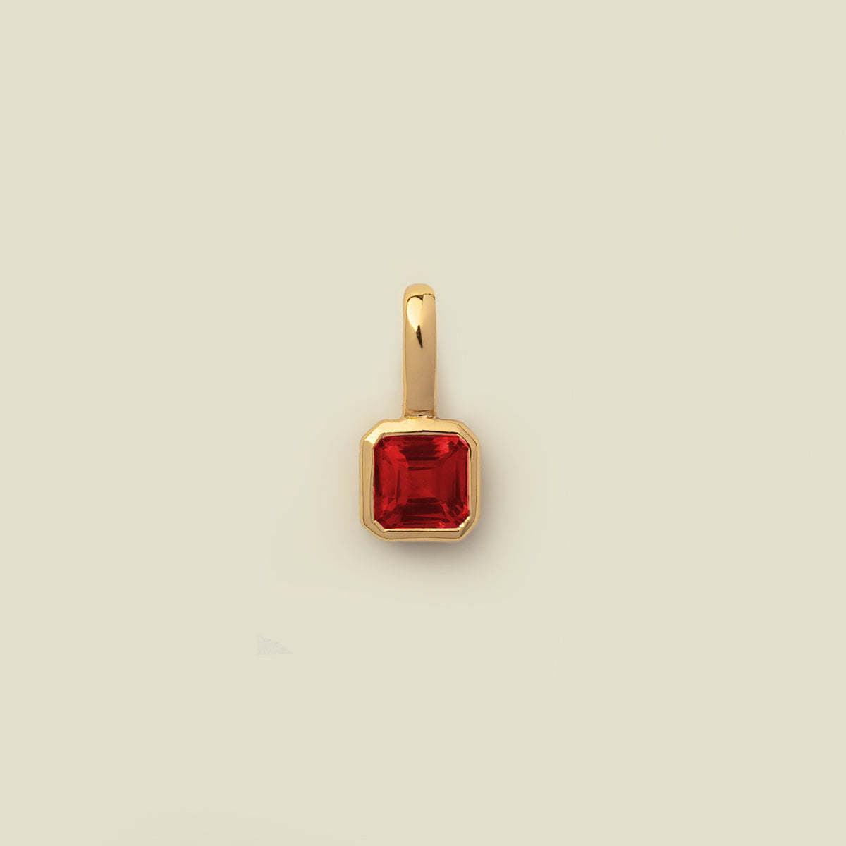 Stainless Steel Cube Birthstone Pendant