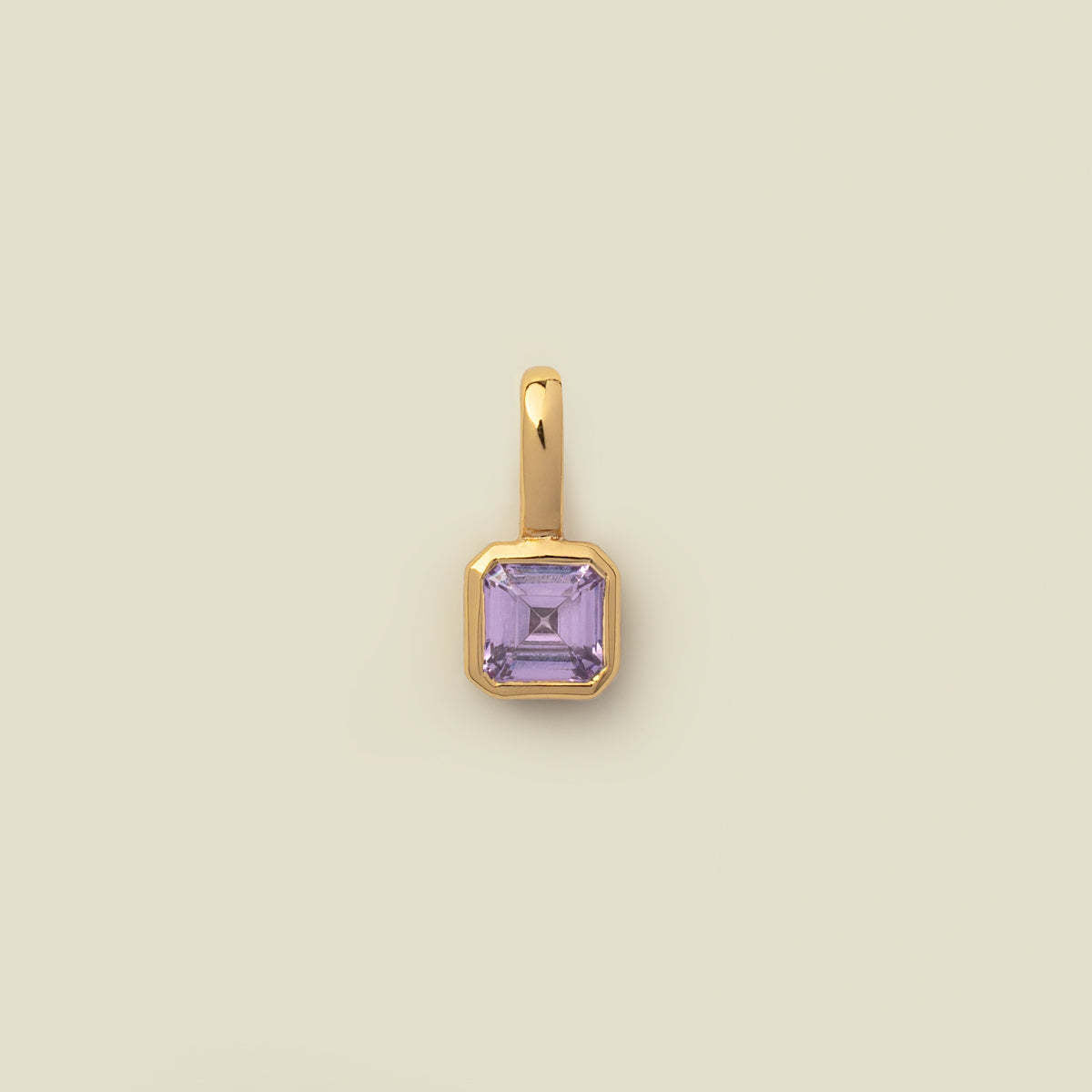 Stainless Steel Cube Birthstone Pendant