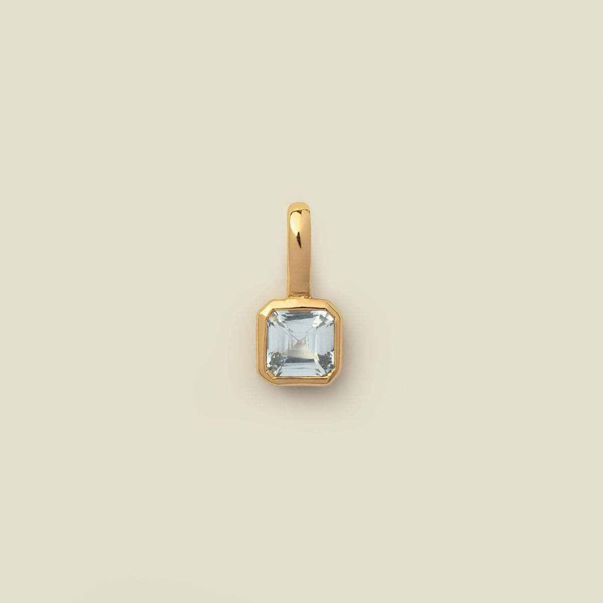 Stainless Steel Cube Birthstone Pendant