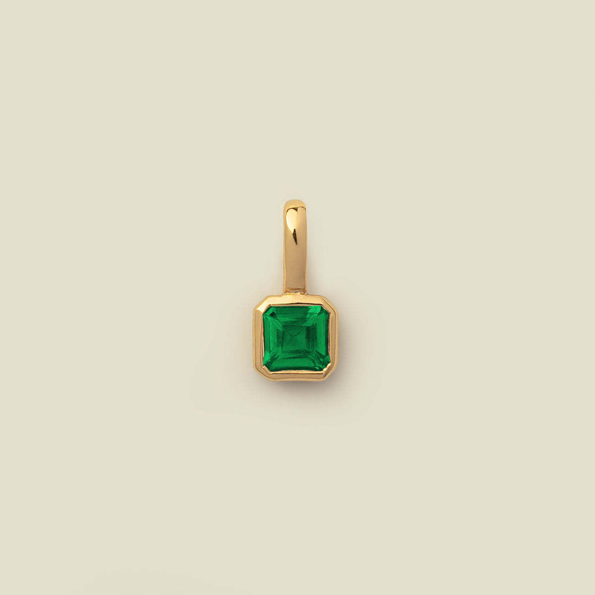 Stainless Steel Cube Birthstone Pendant