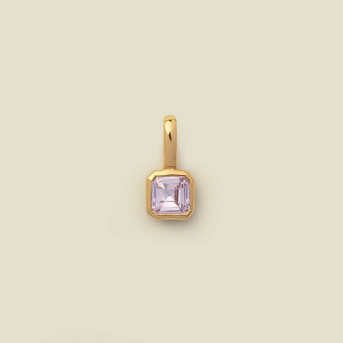 Stainless Steel Cube Birthstone Pendant