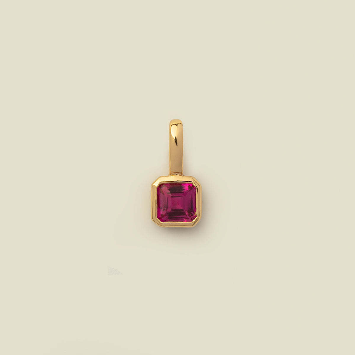Stainless Steel Cube Birthstone Pendant