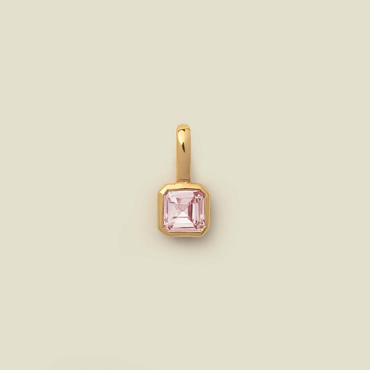 Stainless Steel Cube Birthstone Pendant