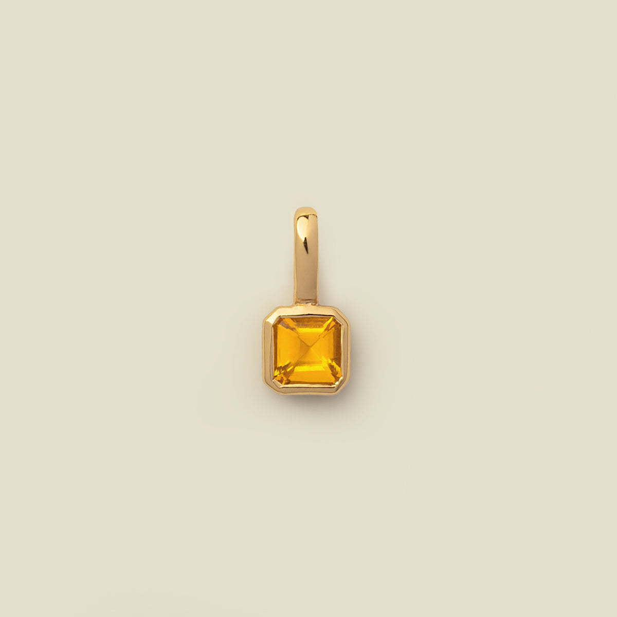 Stainless Steel Cube Birthstone Pendant