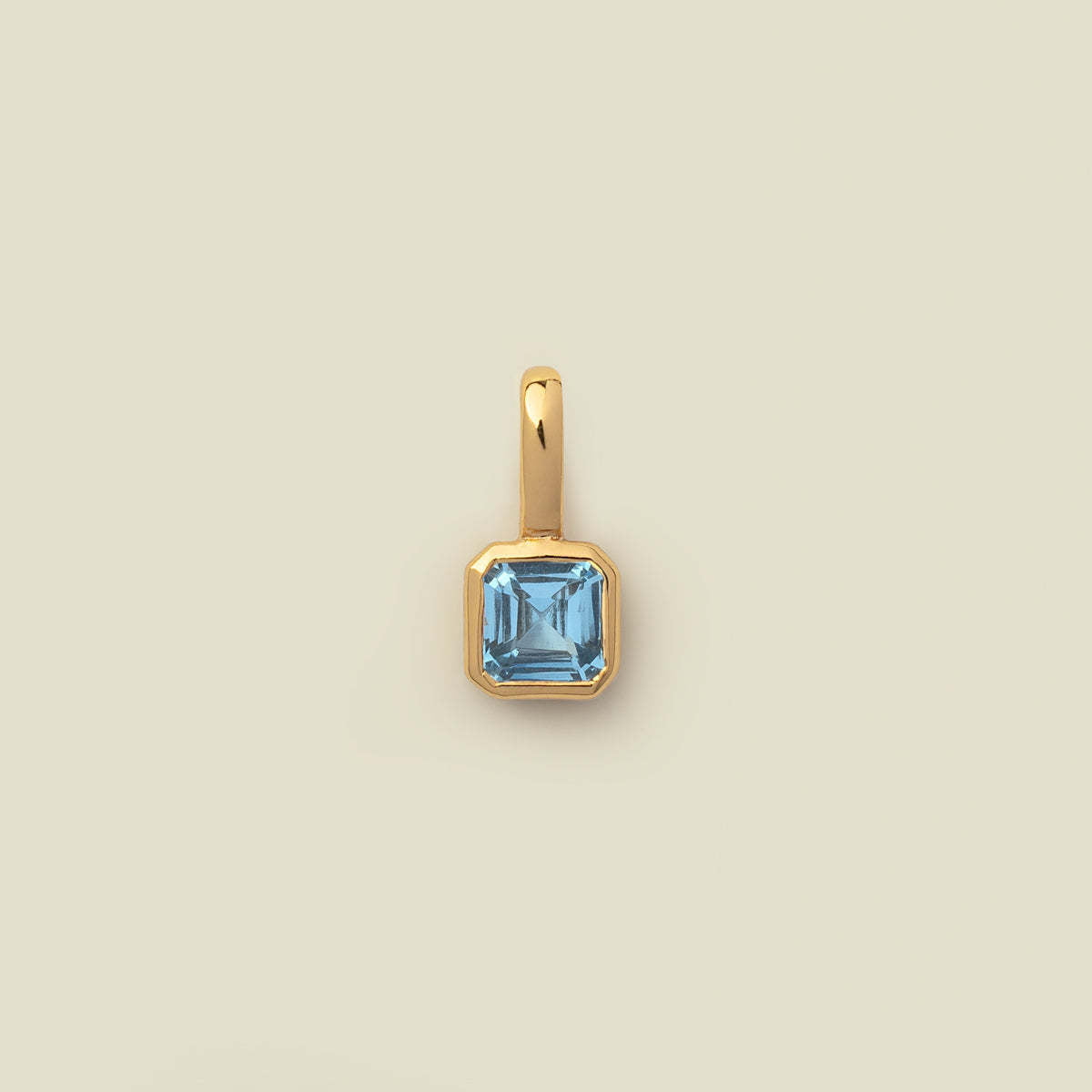 Stainless Steel Cube Birthstone Pendant