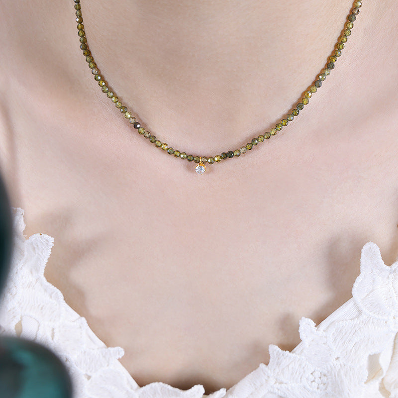 Personalized and Elegant Stackable Green Beaded Necklace