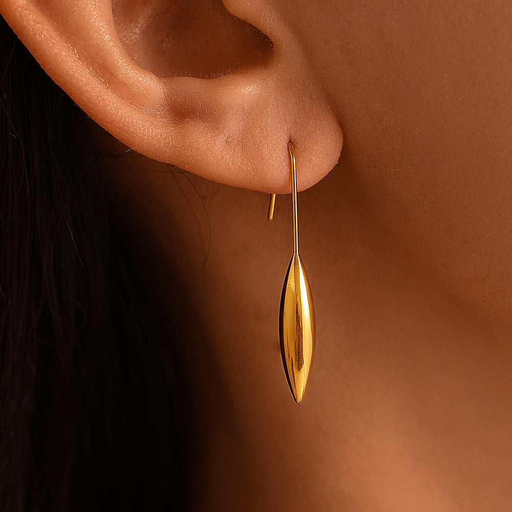 Stainless Steel Water Drop Shape Drop Earrings