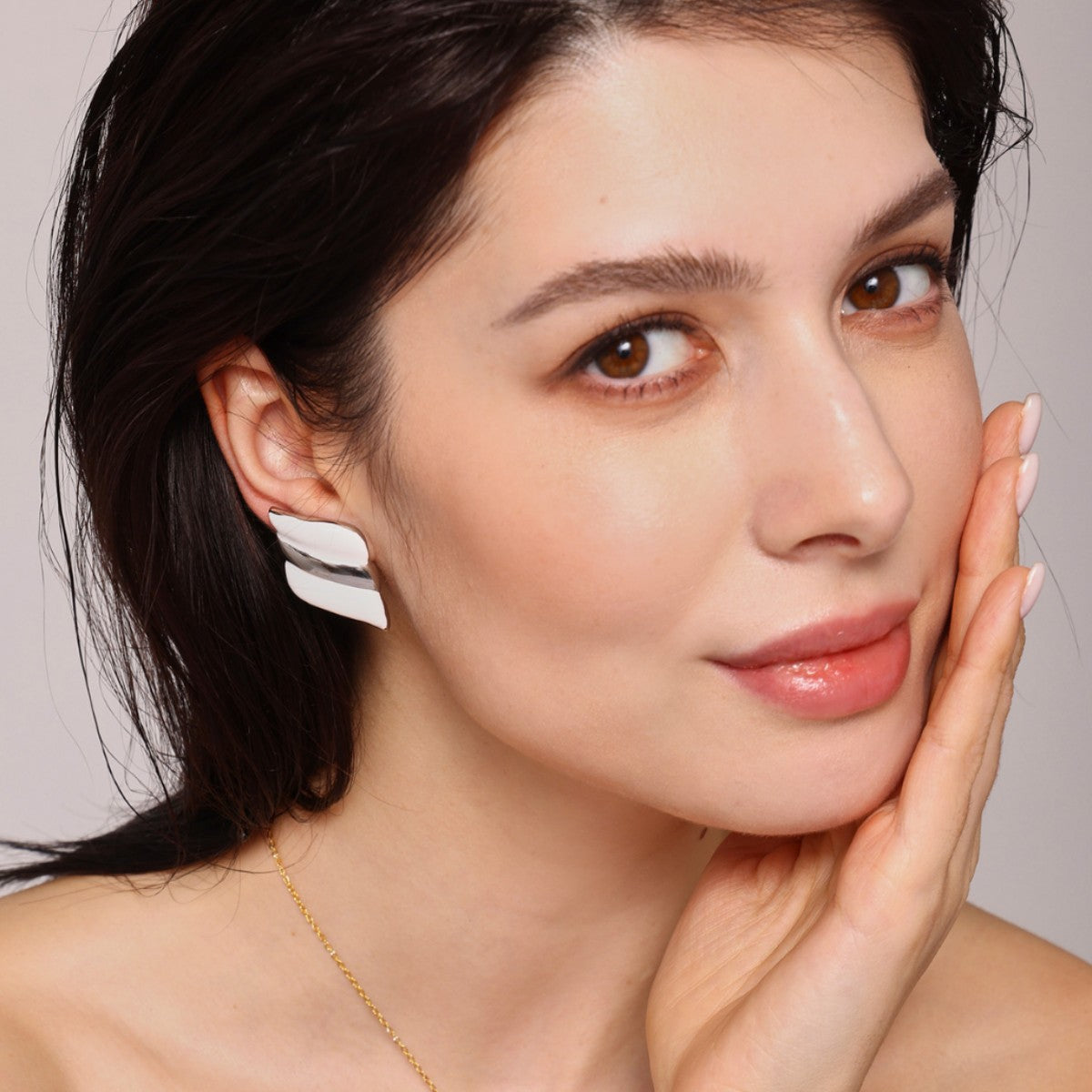 Stainless Steel Wing Hoop Earrings