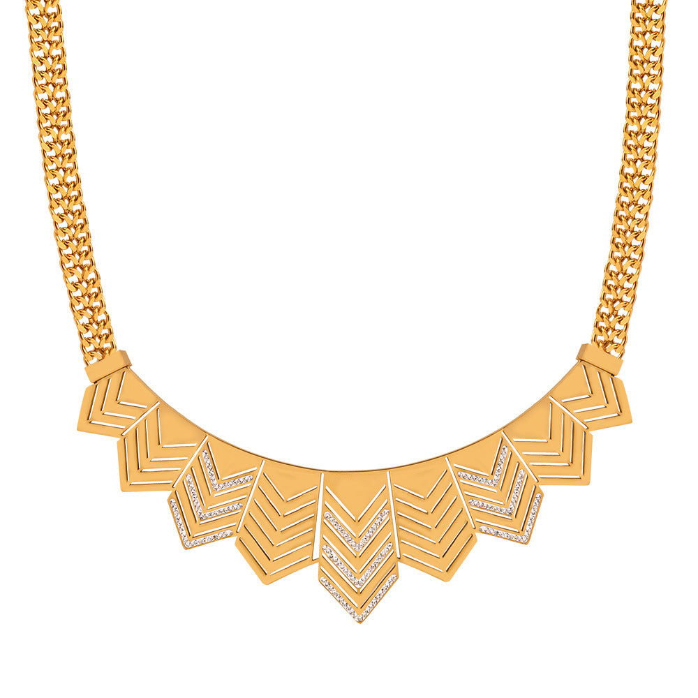 Exaggerated and Creative Hollow Cubic Zirconia Necklace