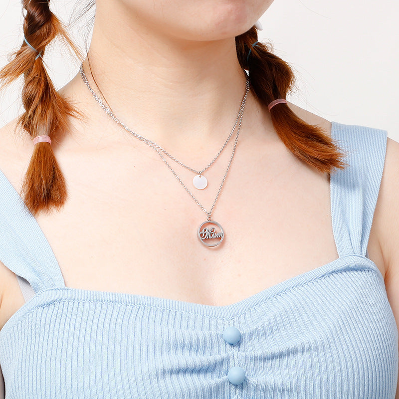 Simple Double Layer Mom Letter Mother's Day Necklace