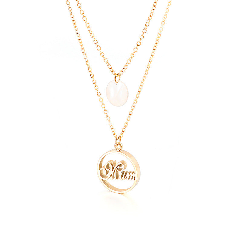 Simple Double Layer Mom Letter Mother's Day Necklace