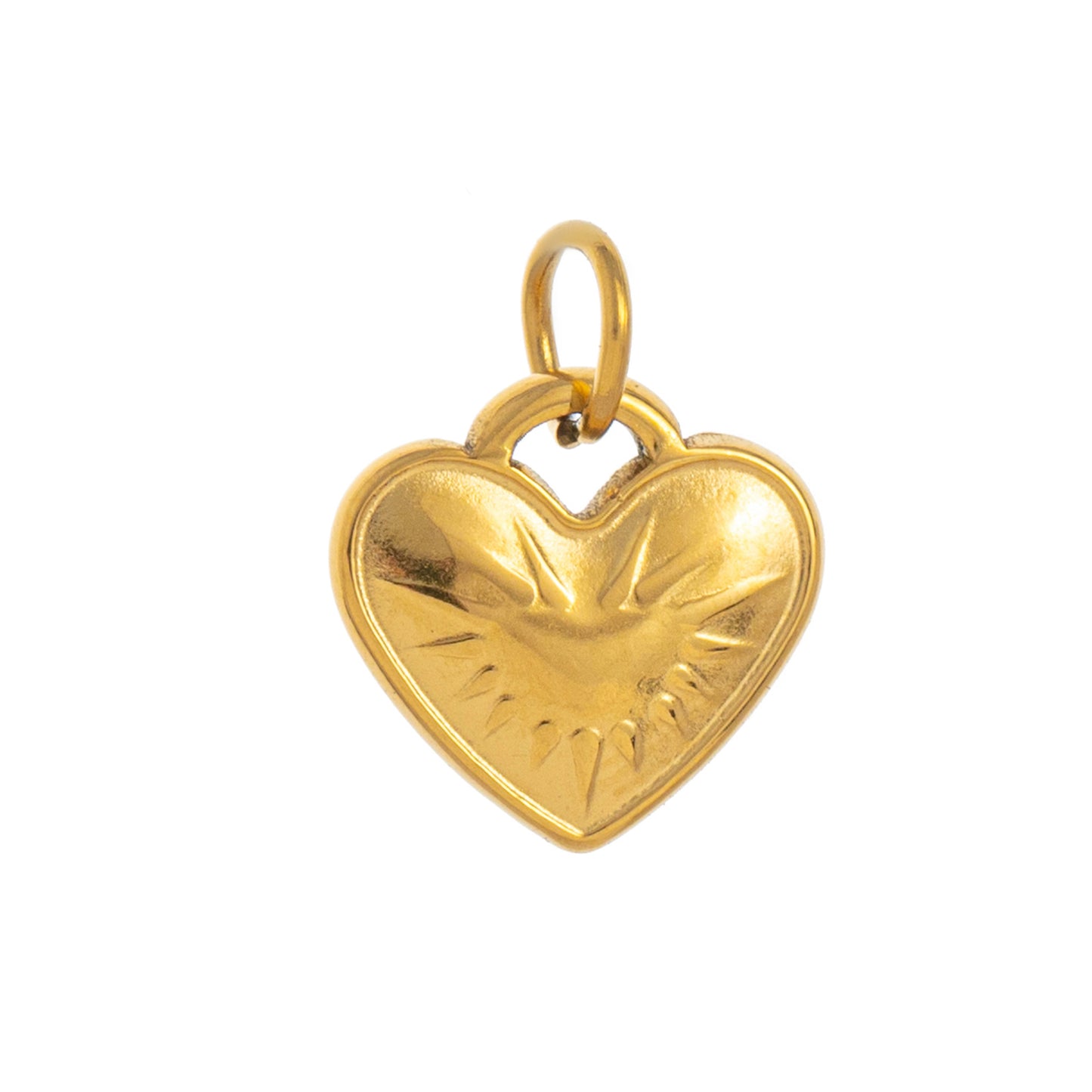 Stainless Steel Sun Pattern Heart Pendant