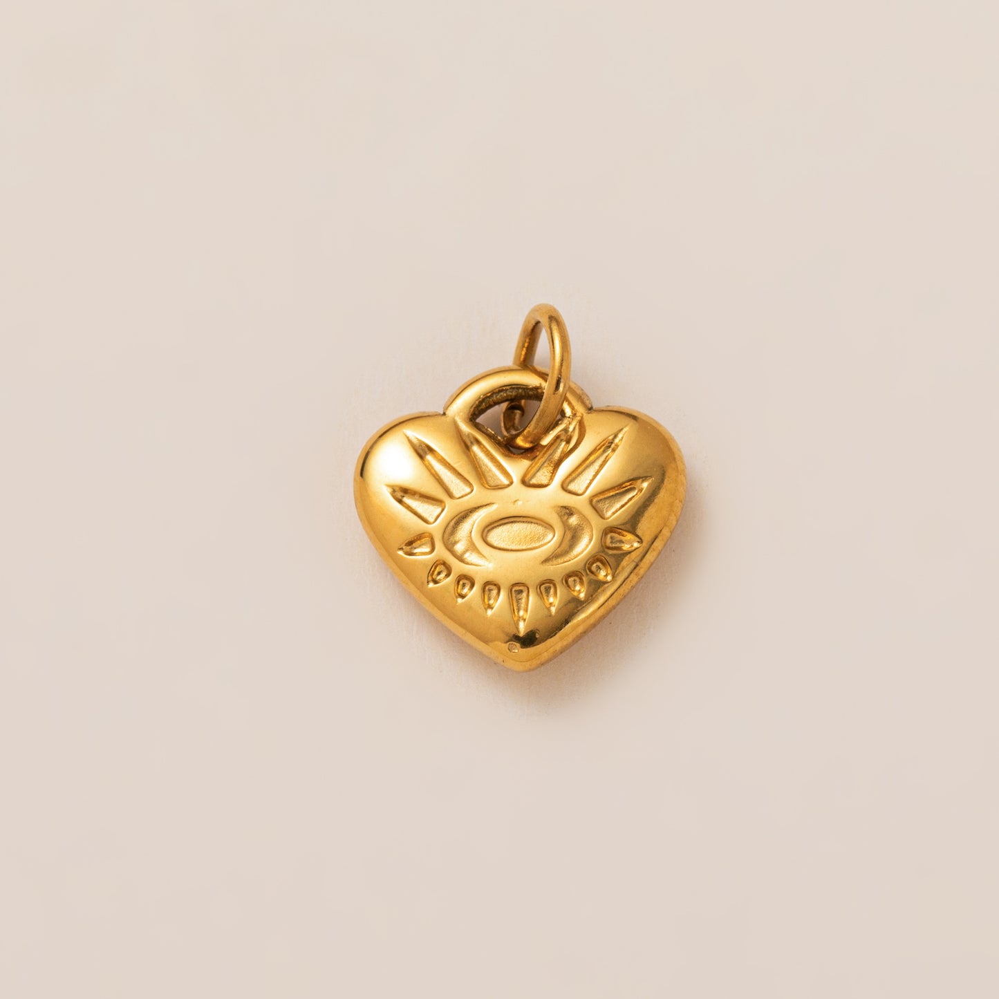Stainless Steel Sun Pattern Heart Pendant
