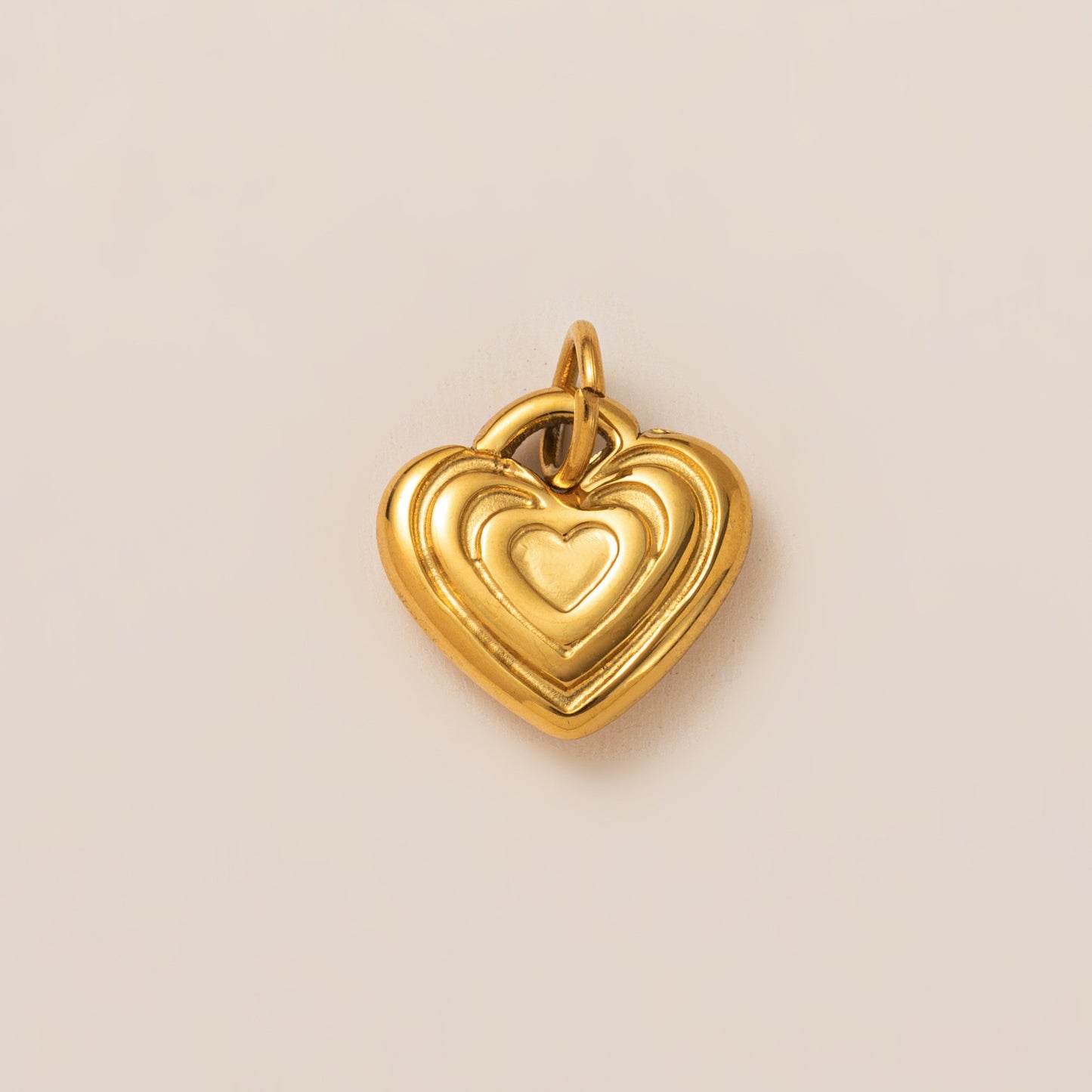 Stainless Steel Sun Pattern Heart Pendant