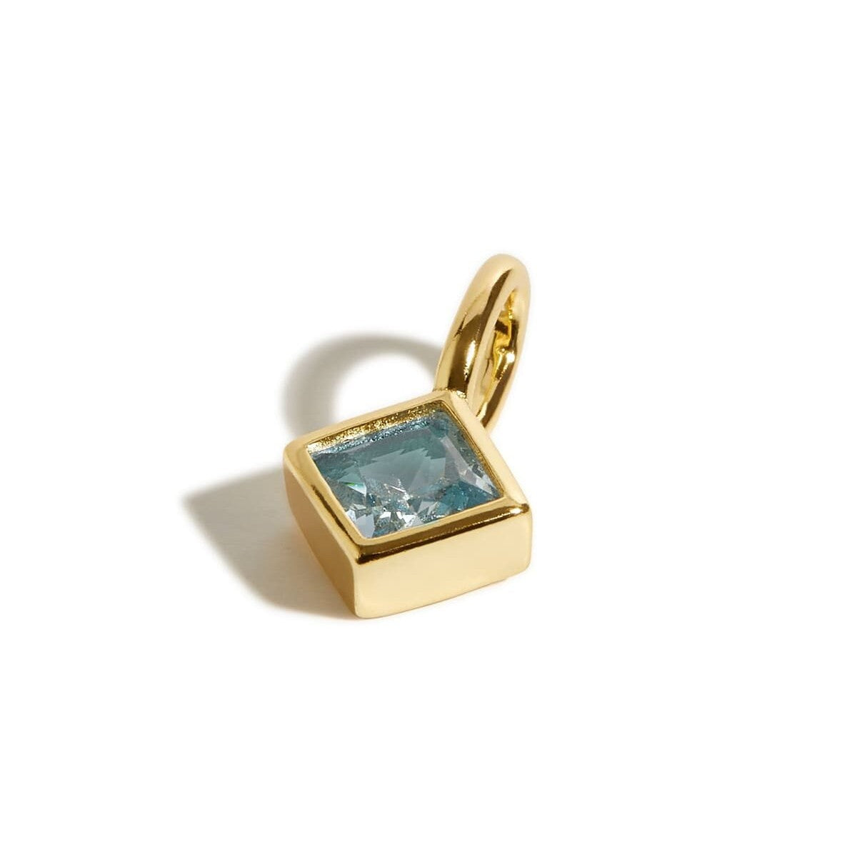 Stainless Steel Twelve Birthstone Square Round Pendant