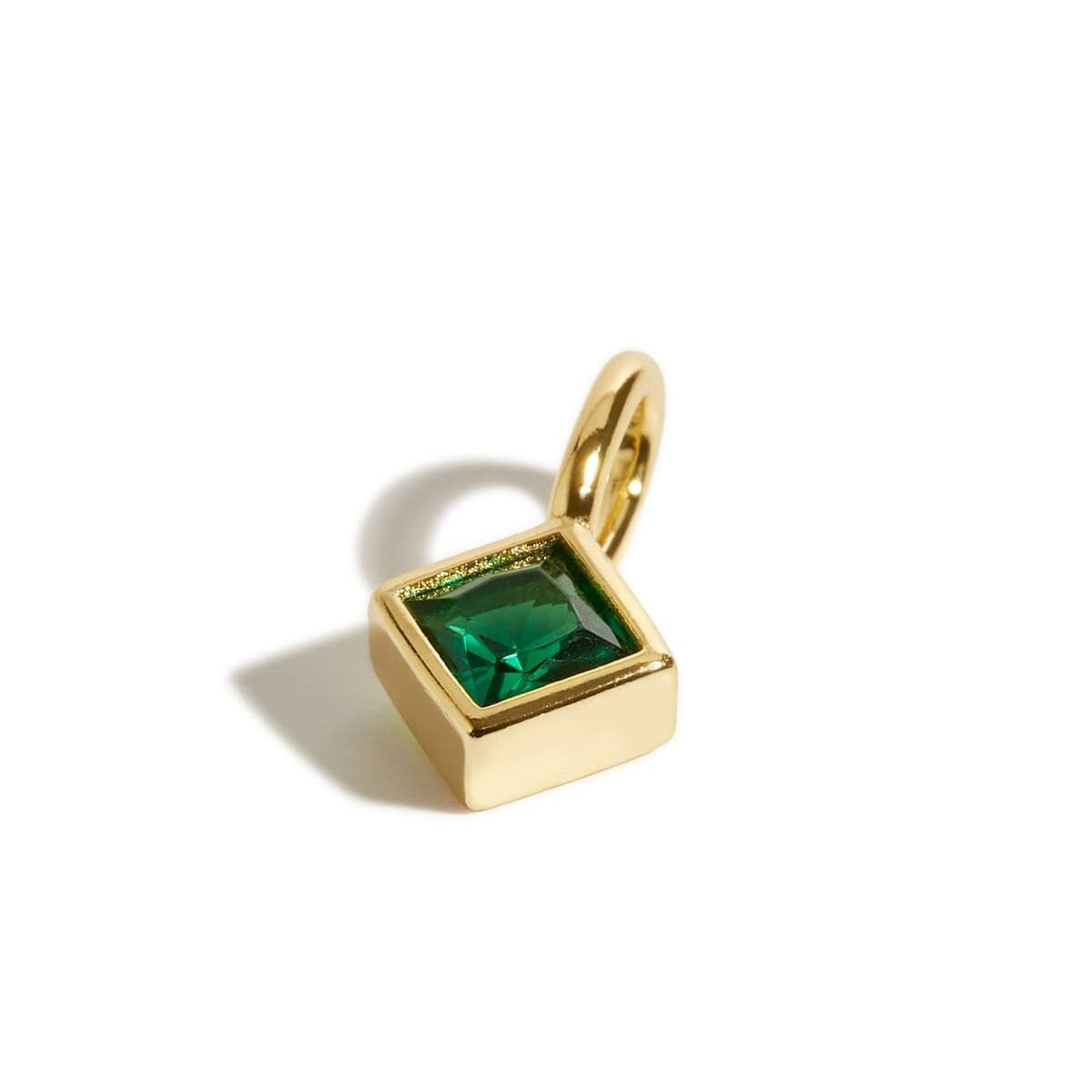 Stainless Steel Twelve Birthstone Square Round Pendant