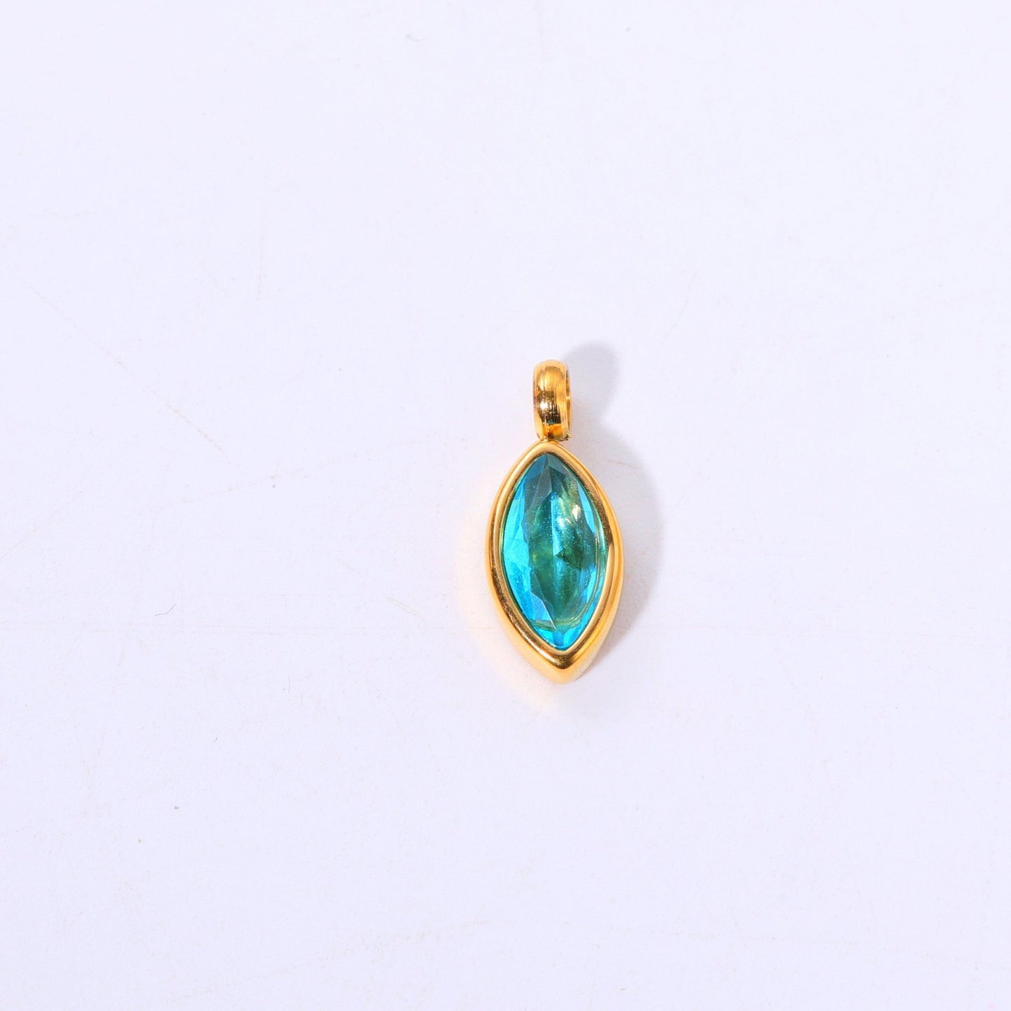 Water Drop Birthstone Stainless Steel Pendant
