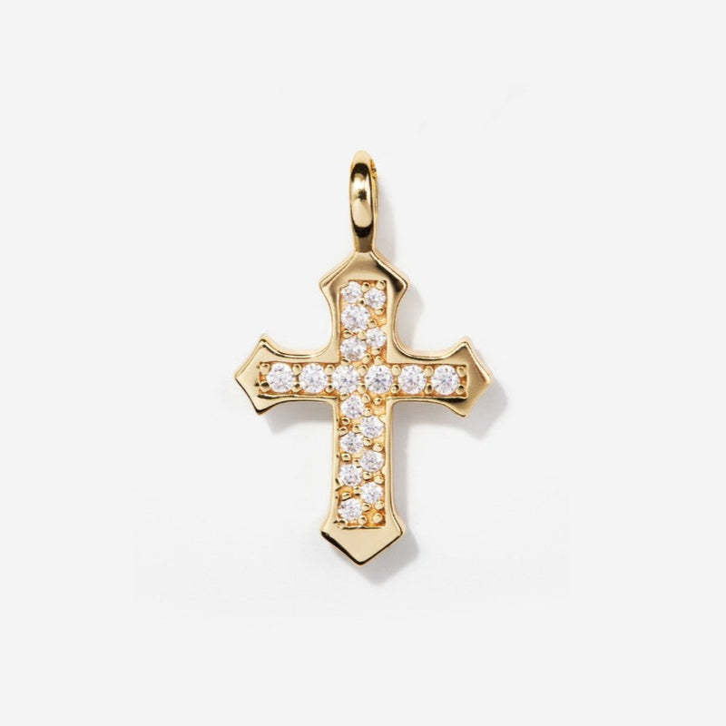 Stainless Steel Cross Pearl Heart Pendant