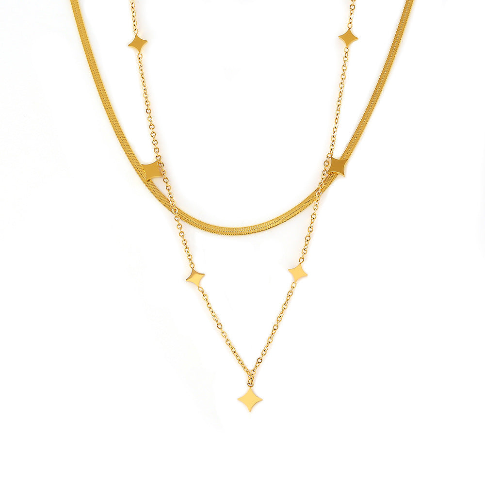 Stainless Steel Stackable Star Charm Necklace