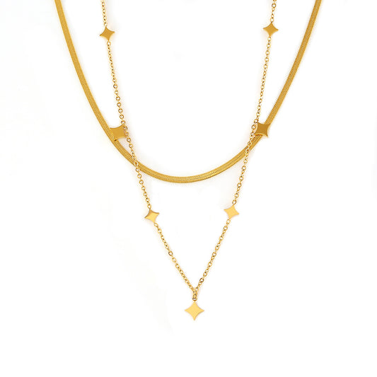 Stainless Steel Stackable Star Charm Necklace