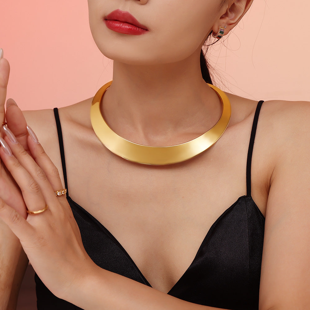 Punk Stainless Steel Cuff Choker Necklace