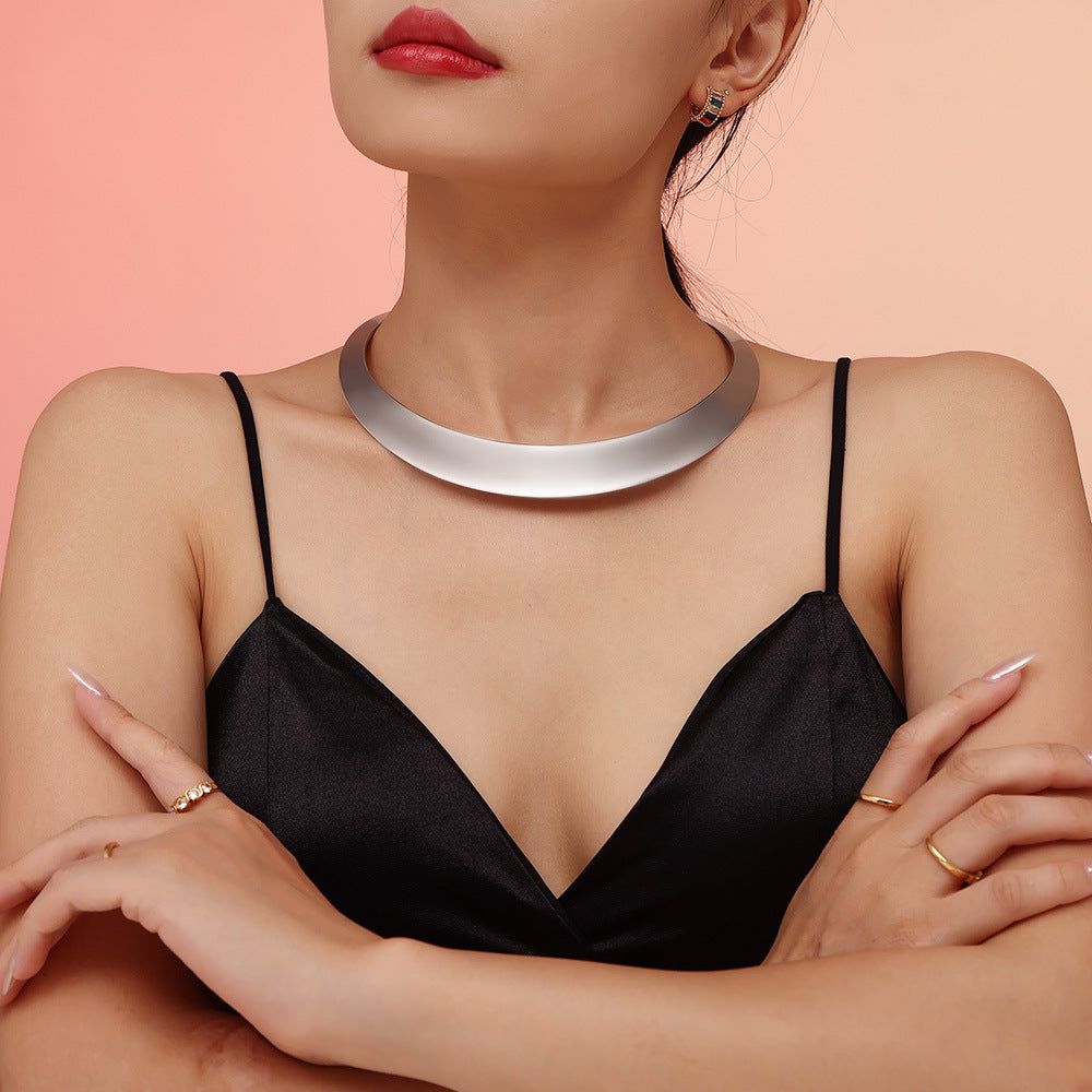 Punk Stainless Steel Cuff Choker Necklace