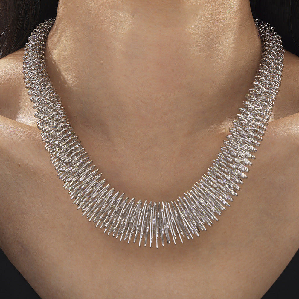 Stainless Steel Hip-hop Style Spring Shape Necklace